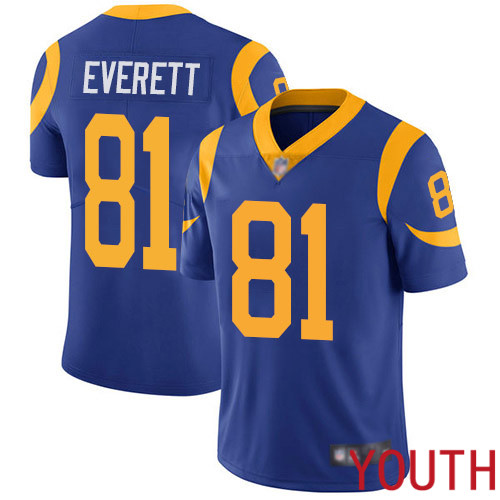 Los Angeles Rams Limited Royal Blue Youth Gerald Everett Alternate Jersey NFL Football #81 Vapor Untouchable
